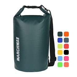 MARCHWAY Floating Waterproof Dry Bag 5L/10L/20L/30L, Roll Top Dry Sack for Kayaking, Rafting, Bo ...