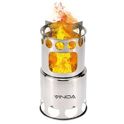 VINIDA Wood Burning Camping Stove – Updated Collapsible Lightweight Survival Backpacking S ...