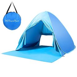 Pop Up Tent Beach Sun Shelter Portable UV Protection Shade Cabana for Outdoor (Blue)