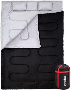 Double Sleeping Bag With 2 Pillows And A Carrying Bag, Ohuhu Waterproof Lightweight 2 Person Sle ...