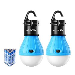 2 Pack E-TRENDS Portable LED Lantern Tent Light Bulb for Camping Hiking Fishing Emergency Lights ...