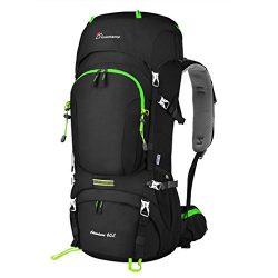 Mountaintop 60L Internal Frame Backpack Hiking Backpacking Packs with Rain Cover YKK zipper buck ...