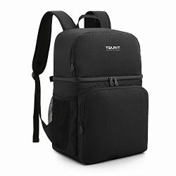 TOURIT Insulated Cooler Backpack Dual Insulated Compartment Light Lunch Backpack with Cooler for ...