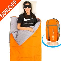 FARLAND Lightweight Sleeping Bag & Portable Waterproof Envelope Bag With Compression Sack -P ...