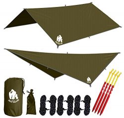 CHILL GORILLA 10′ hammock rain fly tent tarp waterproof camping shelter. Lightweight ripst ...