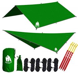 CHILL GORILLA 10′ hammock rain fly tent tarp waterproof camping shelter. Lightweight ripst ...