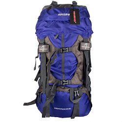 WASING 55L Internal Frame Backpack Hiking Backpacking Packs for Outdoor Hiking Travel Climbing C ...