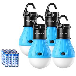 4 Pack E-TRENDS Portable LED Lantern Tent Light Bulb for Camping Hiking Fishing Emergency Lights ...