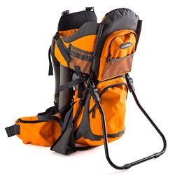 Premium Baby Backpack Carrier for Hiking with Kids – Carry your Child Ergonomically (Orange/Grey)