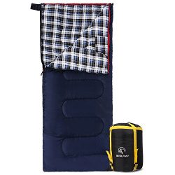 REDCAMP Cotton Flannel Sleeping bag for Camping, 41F/5C Cold Weather Warm and Comfortable, Envel ...