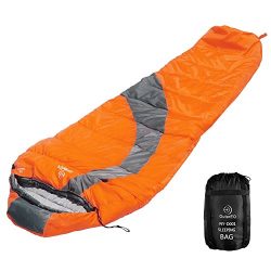 OuterEQ Compact Lightweight Mummy Sleeping Bag, Compression Sack Waterproof For Camping & Hi ...