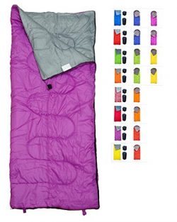 Lightweight Violet / Purple Sleeping Bag by RevalCamp. Indoor & Outdoor use. Great for Kids ...