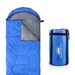 DreamGenius Sleeping Bag Envelope Lightweight Comfort With Compression Sack for 4 Season Camping