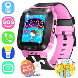 ONMet Kids GPS Tracker Smart Watch With Camera,Flashlight,Math Game,SOS Call,Voice Chatting,Remo ...