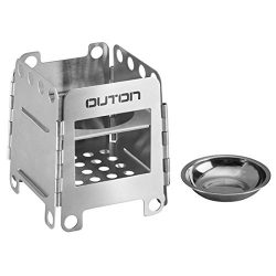 OUTON Portable Camping Wood Stove Folding Lightweight Stainless Steel Alcohol Stove Outdoor Cook ...