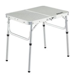 REDCAMP Small Folding Table Adjustable Height 23.6″x15.7″x10.2″/19″, Alu ...