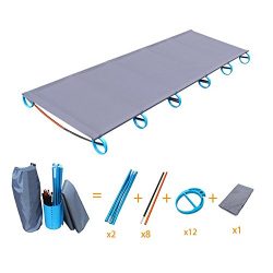 Folding Camping Cot Moisture-proof Camp Cot Ultralight Portable Aluminum Alloy Picnic Off Ground ...