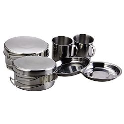 BeGrit Backpacking Camping Cookware Picnic Camp Cooking Cook Set for Hiking (8pcs/set, 410 Stain ...