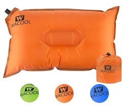 WACOOL Inflatable Travel Camp Pillow, Self Inflating Travel Camp Pillow, Air Travel Camp Pillow  ...