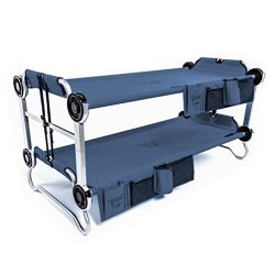 Disc-O-Bed Youth Kid-O-Bunk Benchable Camping Cot with Organizers, Navy Blue