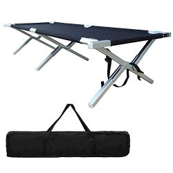 AGOOL Outdoor Camping Cot Military Portable Folding Aluminum for Tent, Camp, Hunting and House-u ...