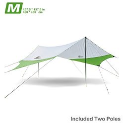 Naturehike Lightweight Camping Tarp Shelter Beach Tent Sun Shade Awning Canopy with Tarp Poles,  ...