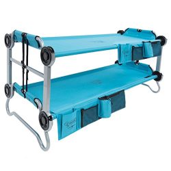 Disc-O-Bed Youth Kid-O-Bunk Benchable Camping Cot with Organizers, Teal Blue