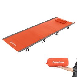 KingCamp Ultralight Compact Folding Camping Cot Bed, 4.4 Pounds (Orange)