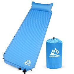 KOOLSEN Camping Self Inflating Sleeping Pad with Attached Pillow Lightweight Air Sleeping Pads & ...