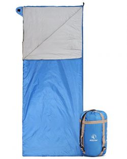 Ultra Lightweight Sleeping Bag For Backpacking, Comfort for Adults Warm Weather, with Compressio ...