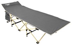 Cheerwing Portable Camping Cot Folding Camping Bed Cot with Storage Bag, Grey