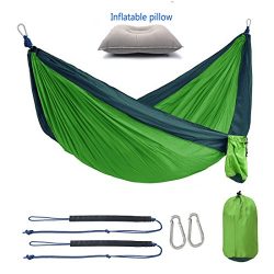 Sleeping Cloud Double Camping Hammock, tree friendly straps, Lightweight Parachute Portable Nylo ...