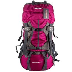 WASING 55L Internal Frame Backpack Hiking Backpacking Packs for Outdoor Hiking Travel Climbing C ...