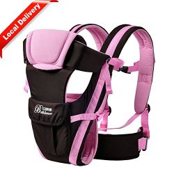 Baby & Child Carrier Baby Carrier Backpack Ventilate Adjustable Buckle Mesh Wrap(PINK)