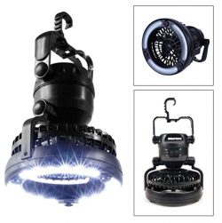 iMBAPrice Deluxe Outdoor Camping Lantern 2-In-1 Combo 18 Super Bright LED Light and Fan (CFAN-LE ...