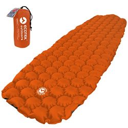 EcoTek Outdoors Hybern8 Ultralight Inflatable Sleeping Pad for Hiking Backpacking and Camping &# ...