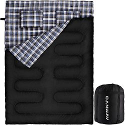 Canway Double Sleeping Bag Flannel Sleeping Bags with 2 Pillows for Camping, Backpacking, or Hik ...