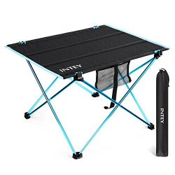 INTEY Folding Picnic Table, Portable Camping Table Ultralight Roll Up with Storage Bag for Outdoors