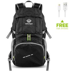 Wirarpa Foldable Durable Travel Hiking Backpack 35L Ultra Lightweight Packable Carry On Daypack  ...