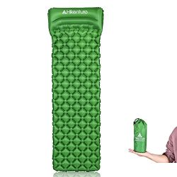 Hikenture Ultralight Sleeping Mat | Backpacking Sleeping Pad with Pillow-Compact Inflatable Camp ...