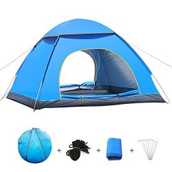 BATTOP 3-4 Person Water Resistant Camping Tent With Carry Bag for Backpacking,3 Season,Ideal She ...