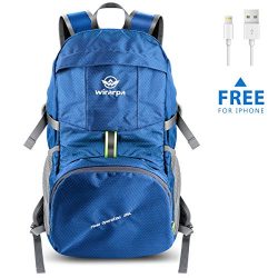 Wirarpa Foldable Durable Travel Hiking Backpack 35L Ultra Lightweight Packable Carry On Daypack  ...