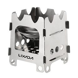 Camping Stove,Lixada Portable Folding Wood Stove Lightweight Stainless Steel Alcohol Stove for O ...