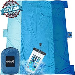 Chillax Sand Free Beach Blanket – Huge 9′ x 10′ for 7 Adults – Best Mat  ...