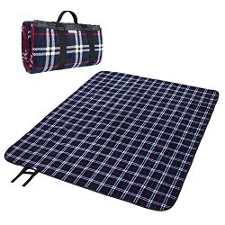 Fleece Outdoor Picnic Blanket – MelodySusie Washable Extra Large 70×78″ Foldabl ...