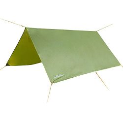 theBlueStone Rain Tarp Shelter in 10 x 10 FT for Canopy Double Hammock Outdoor Camping, Ripstop  ...