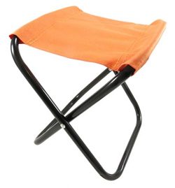 Daiso Mini Folding Chair Stool Beach Camping Traveling 10 x 8.25 Neon Orange (Weight Capacity 11 ...