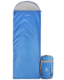 Ultra Lightweight Sleeping Bag For Backpacking, Comfort for Adults Warm Weather, Hooded with Com ...