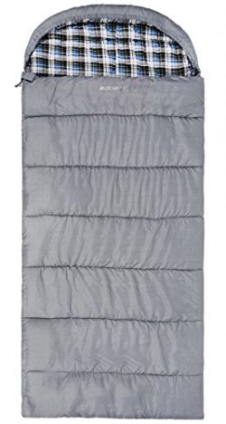 Cotton Flannel Sleeping Bag for Adults, XL 41F Comfortable, Envelope with Compression Sack Grey  ...