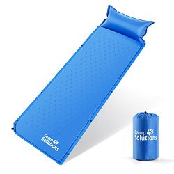 Camping Solutions Self-Inflating Sleeping Pad With Pillow – Comfortable & Compact Ligh ...